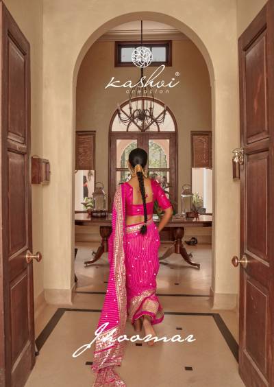 Jhoomar By Kashvi Foil Printed Attractive Georgette Saree Collection